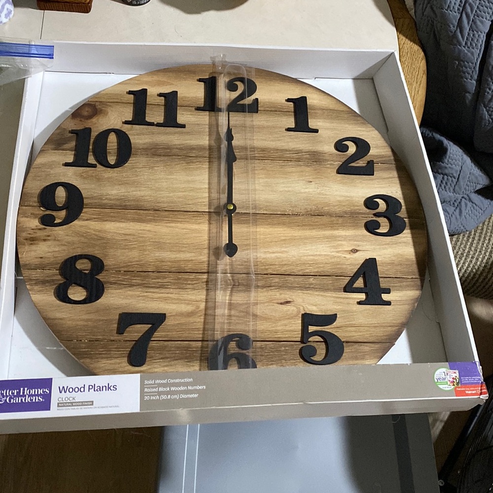 Better homes and gardens rustic wood clock